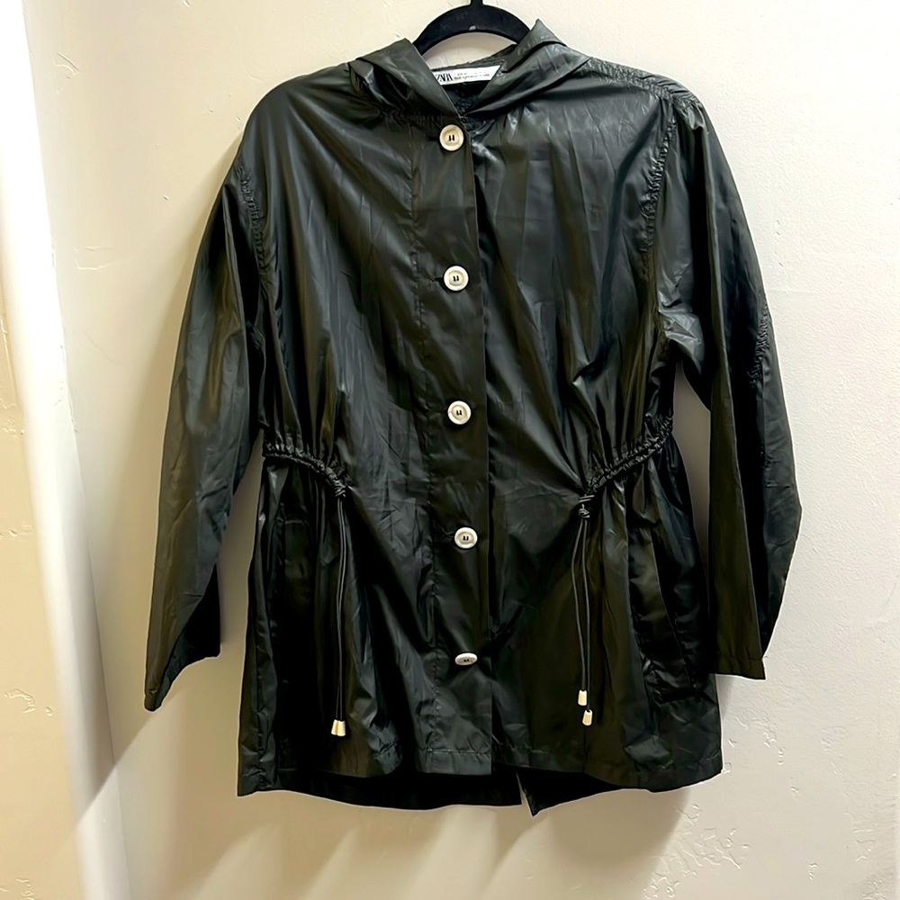 Super cute, water, and wind resistant jacket.